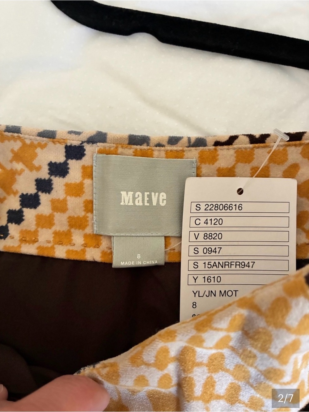 Maeve Anthropologie Patchwork Mini Skirt in Yellow, Brown & Blue - Picture 2 of 7